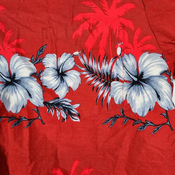 Ali'i Fashions Hawaiian Shirt Red Floral Mens Size XL - Picture 2 of 6